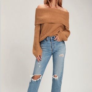 Lulu tan strapless sweater